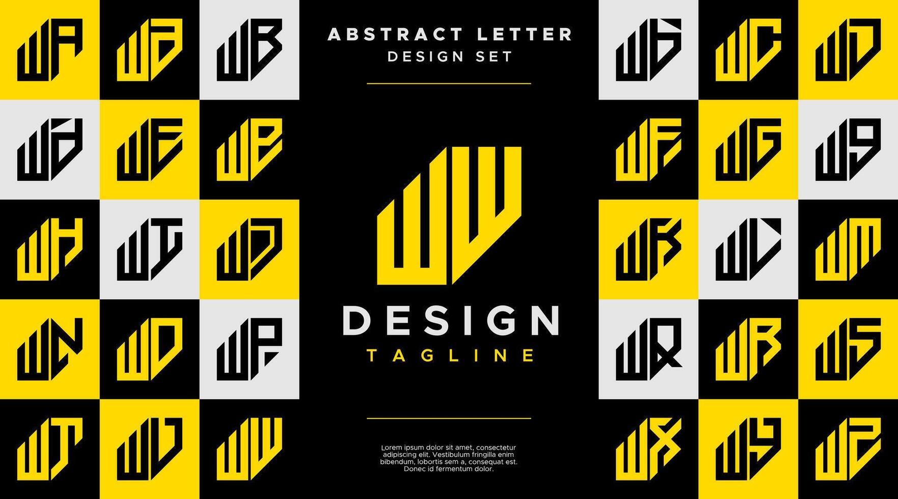 semplice attività commerciale astratto lettera w ww logo design impostato vettore