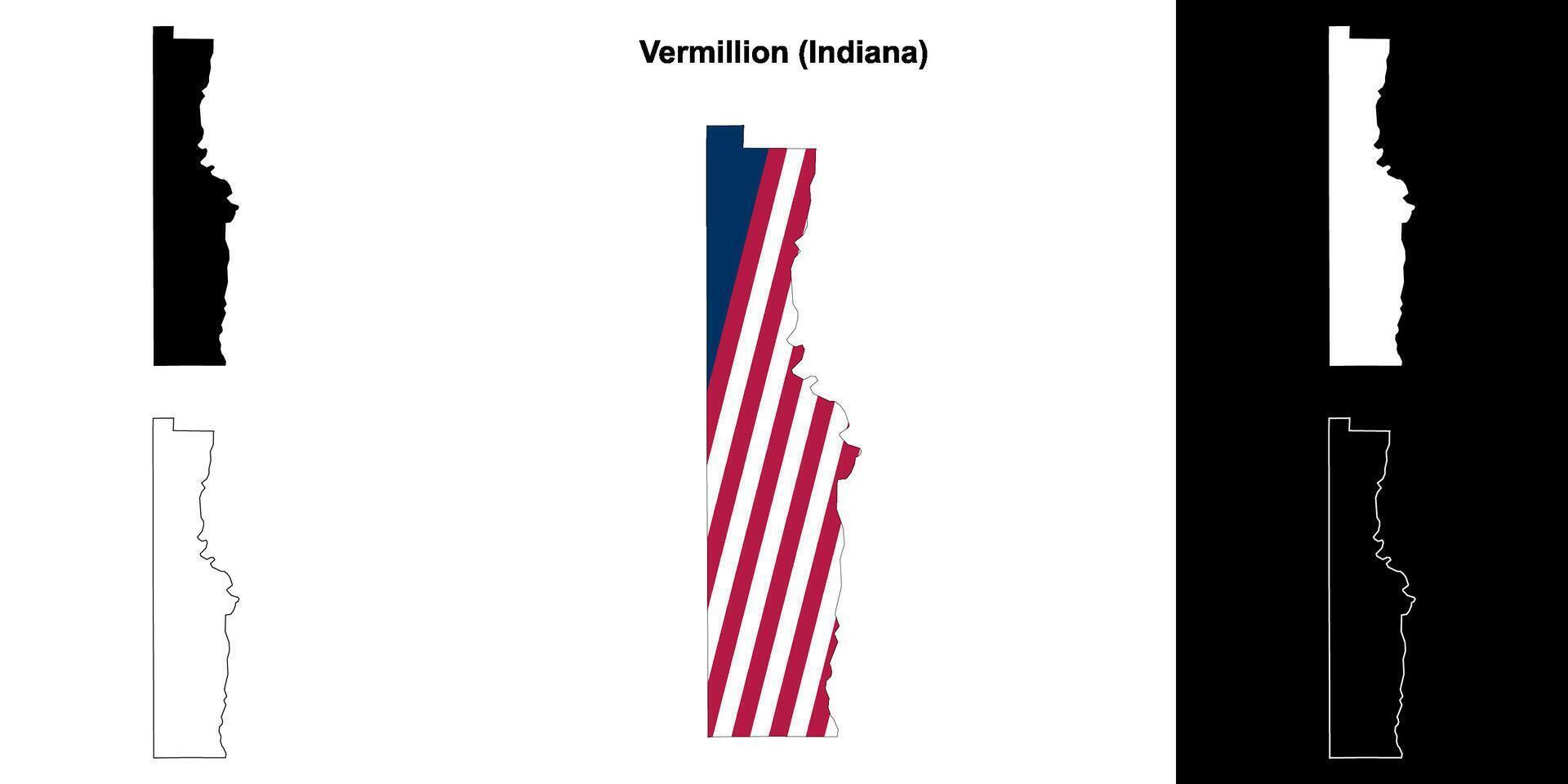 vermiglio contea, Indiana schema carta geografica impostato vettore