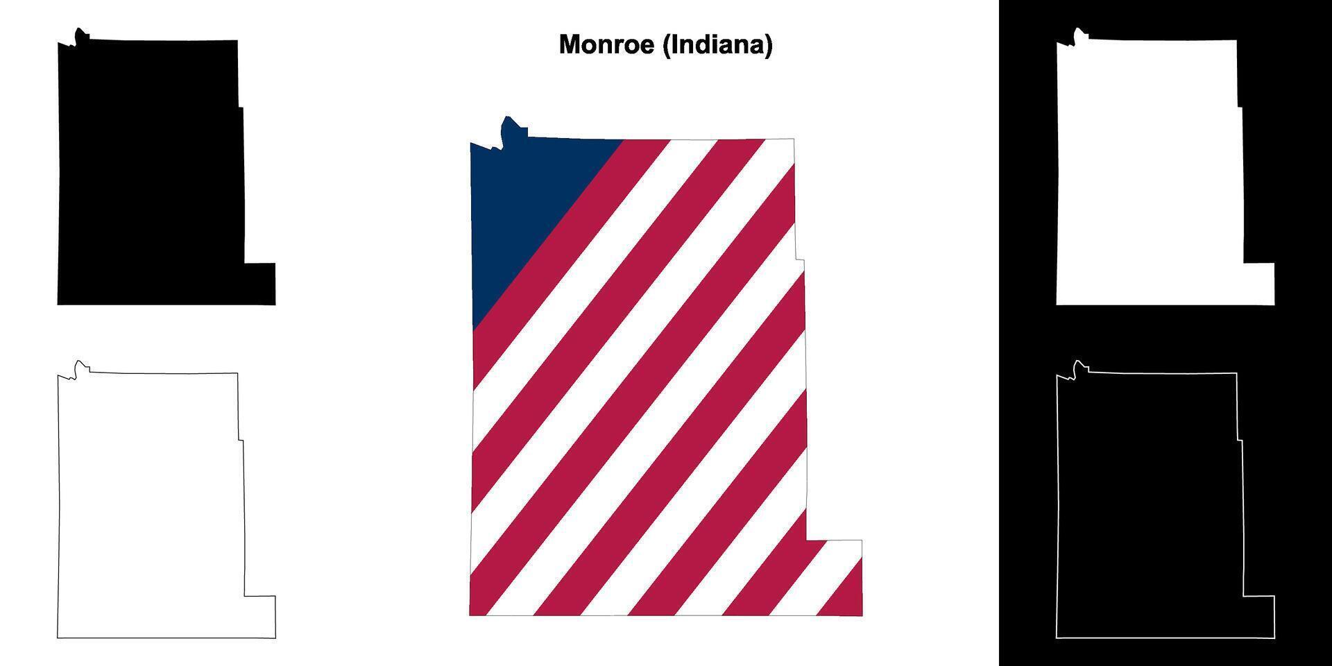 monroe contea, Indiana schema carta geografica impostato vettore