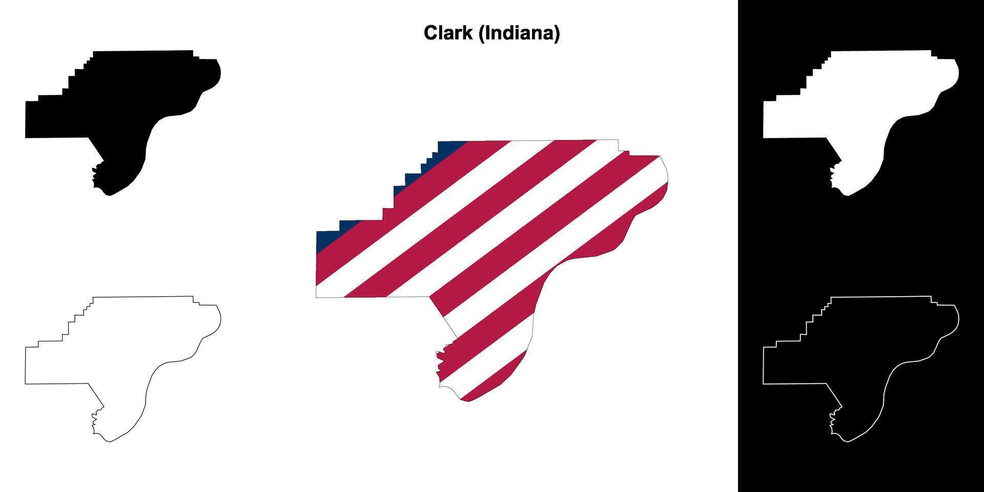 Clark contea, Indiana schema carta geografica impostato vettore