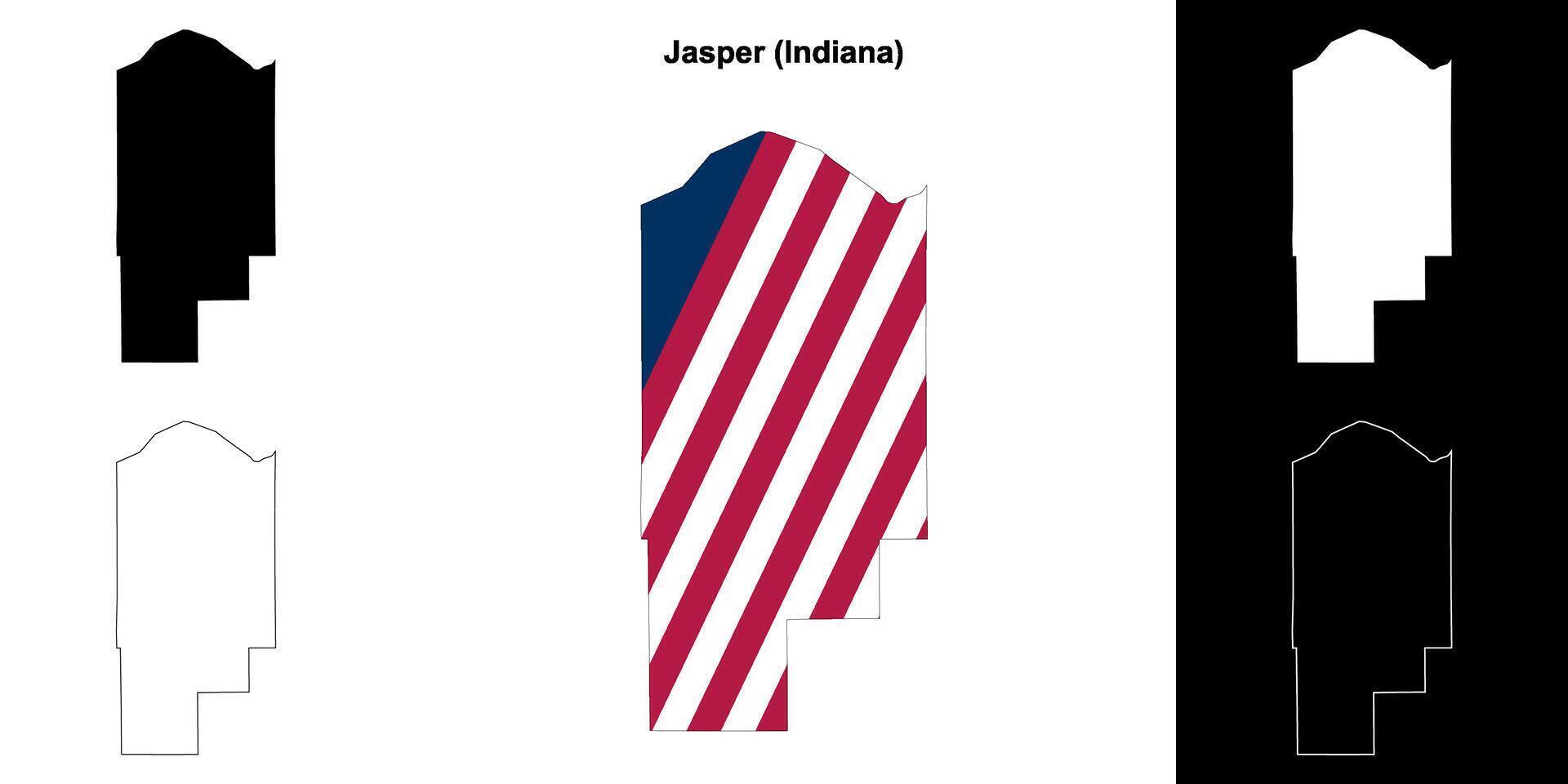 diaspro contea, Indiana schema carta geografica impostato vettore