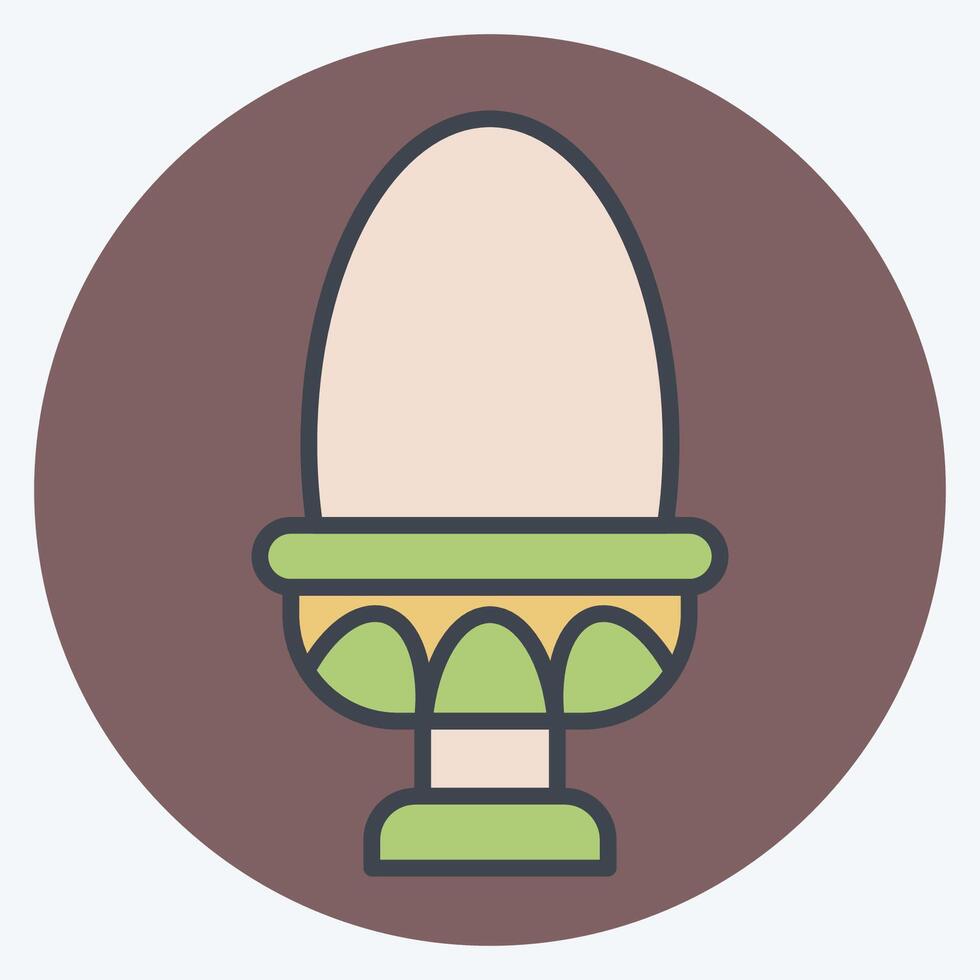 icona bollito uovo. relazionato per salutare cibo simbolo. colore compagno stile. semplice design illustrazione vettore