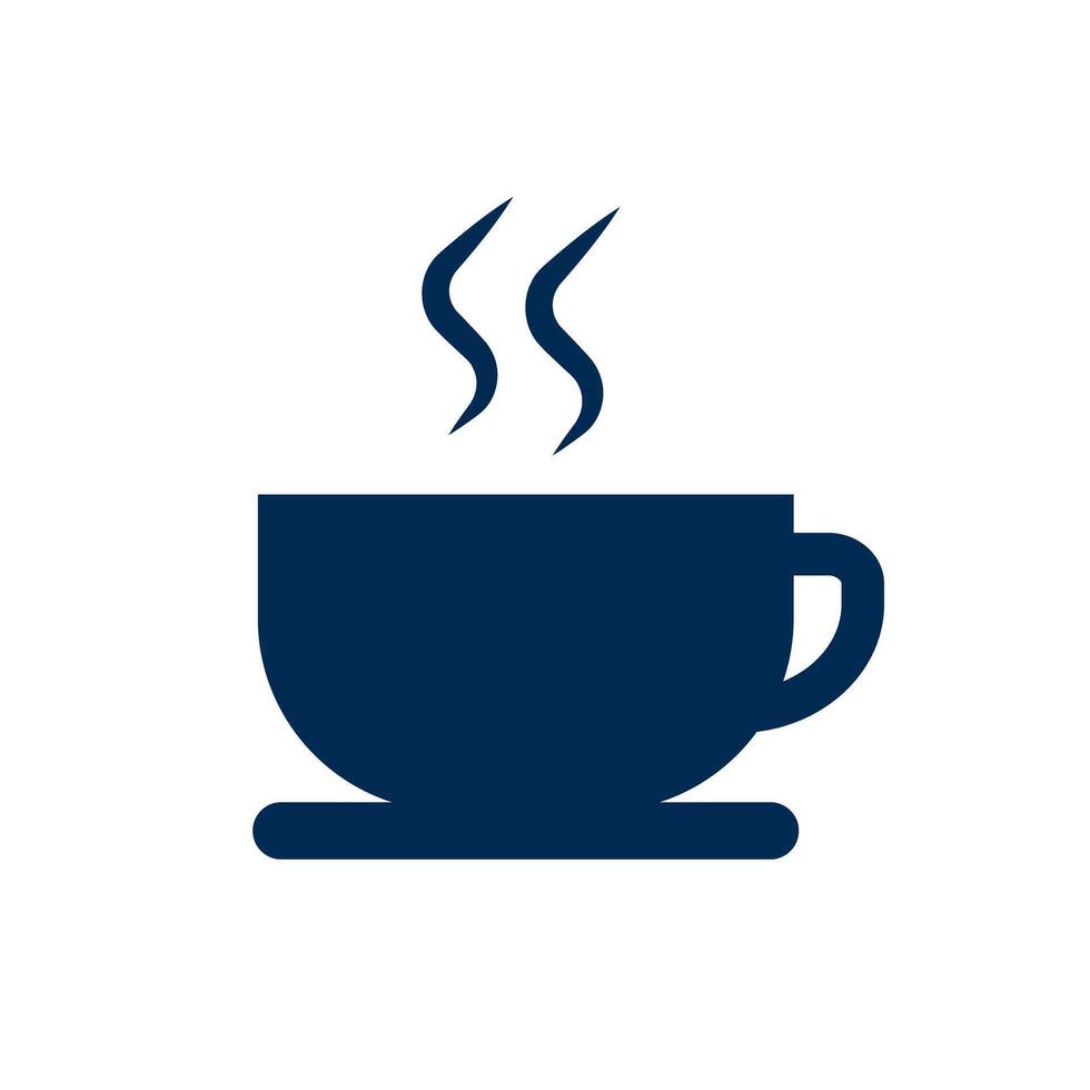 caffè tazza e vapore silhouette icona. bar simbolo. vettore