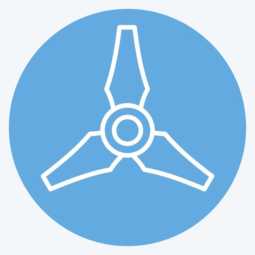 icona tre lame elica. relazionato per fuco simbolo. blu occhi stile. semplice design illustrazione vettore