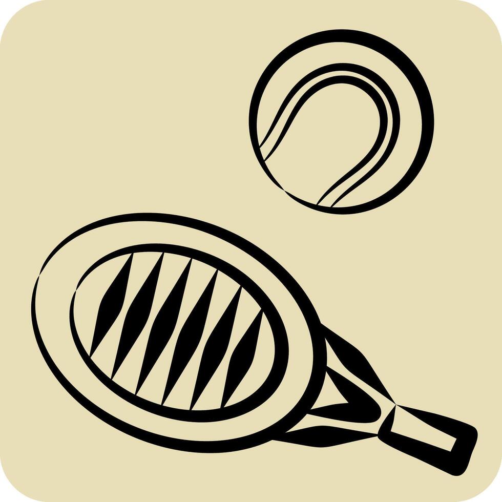 icona tennis. relazionato per tennis gli sport simbolo. mano disegnato stile. semplice design illustrazione vettore