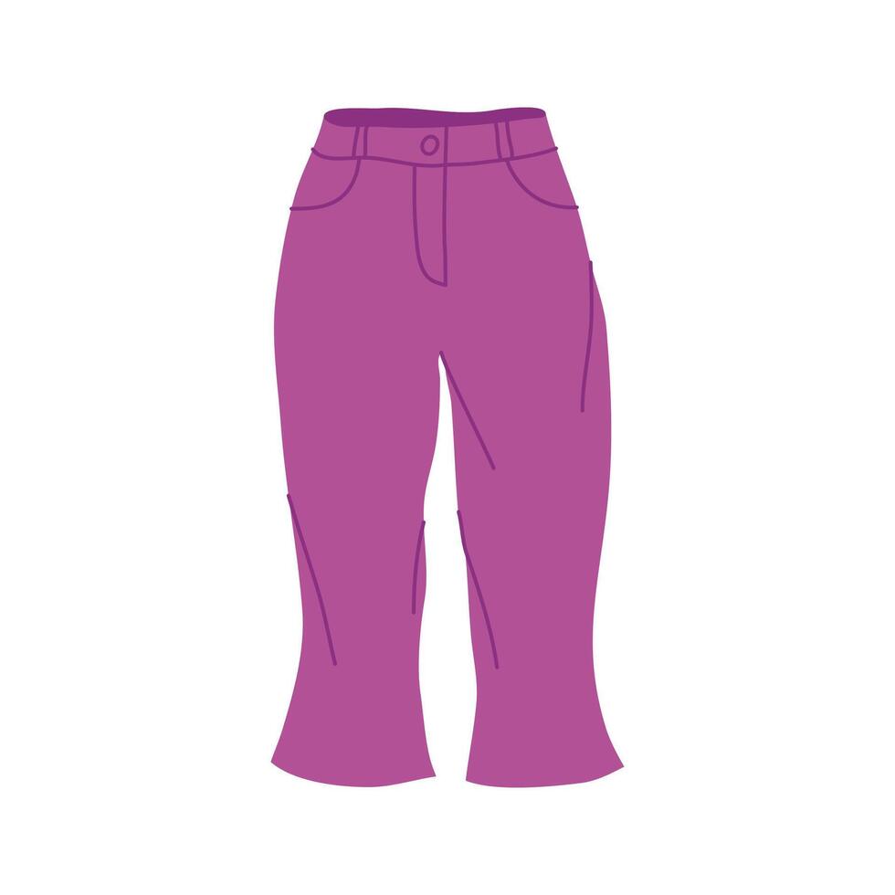 cartone animato vestire femmina viola jeans. vettore