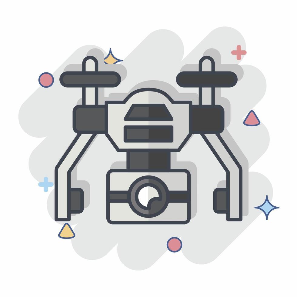icona automatico drone. relazionato per fuco simbolo. comico stile. semplice design illustrazione vettore