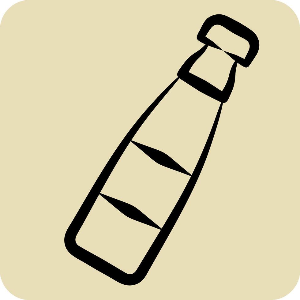 icona acqua bottiglia. relazionato per tennis gli sport simbolo. mano disegnato stile. semplice design illustrazione vettore