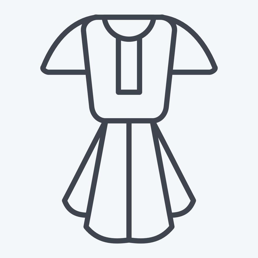 icona vestire. relazionato per tennis gli sport simbolo. linea stile. semplice design illustrazione vettore