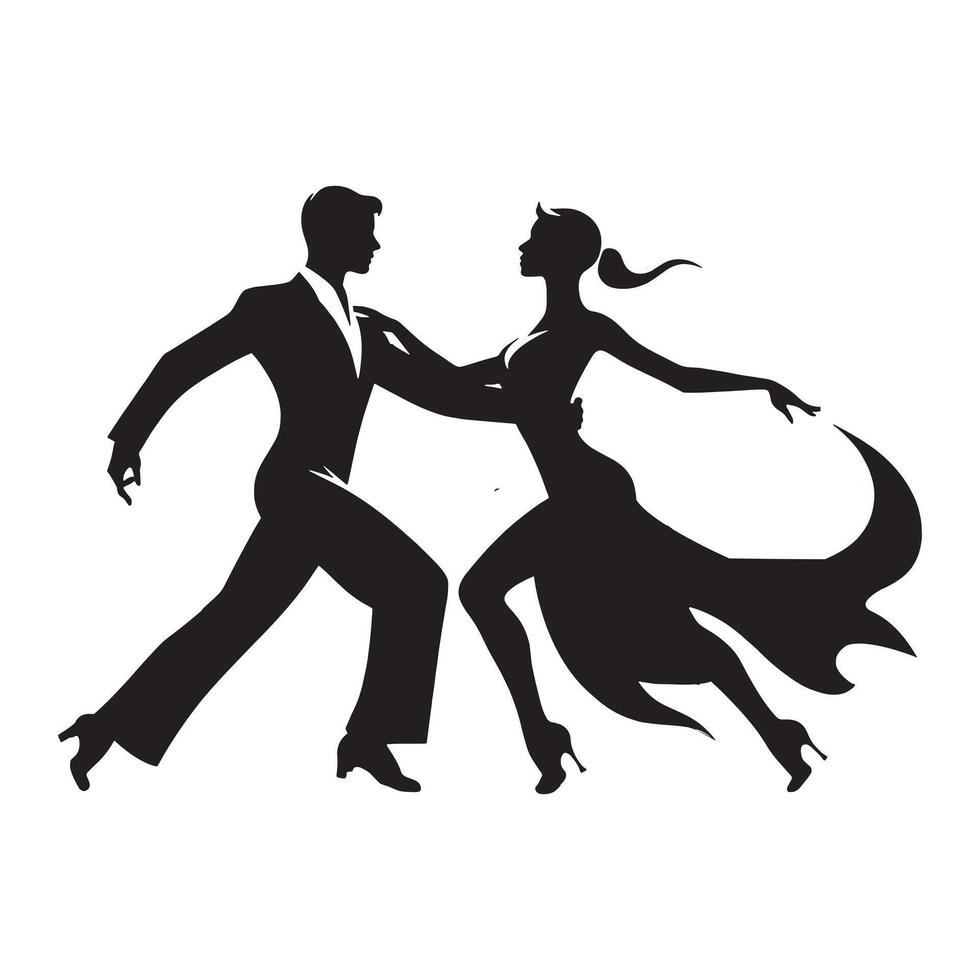 salsa lato passo danza silhouette vettore