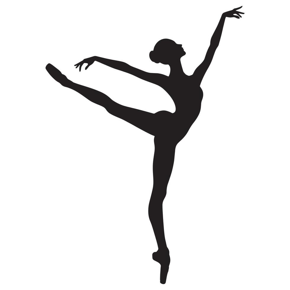 femmina gallina balletto danza silhouette illustrazione vettore