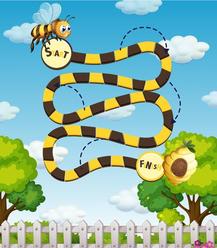 Un gioco di labirinti d&#39;api vettore