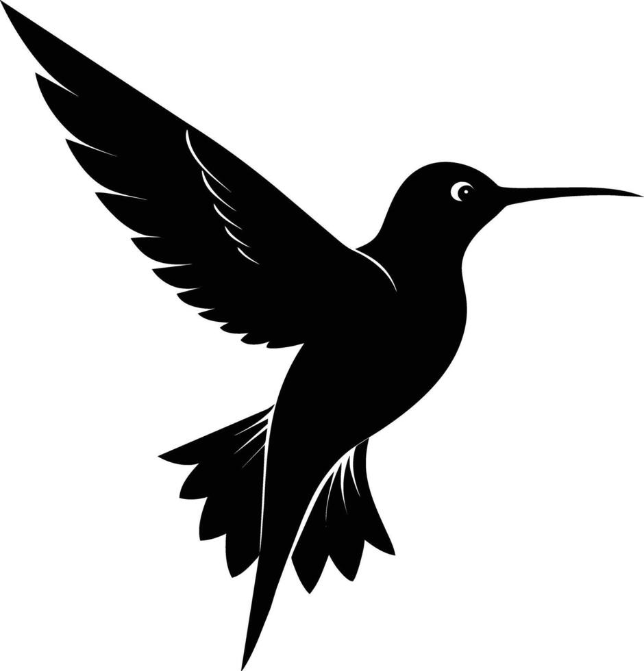 colibrì silhouette nero illustrazione vettore