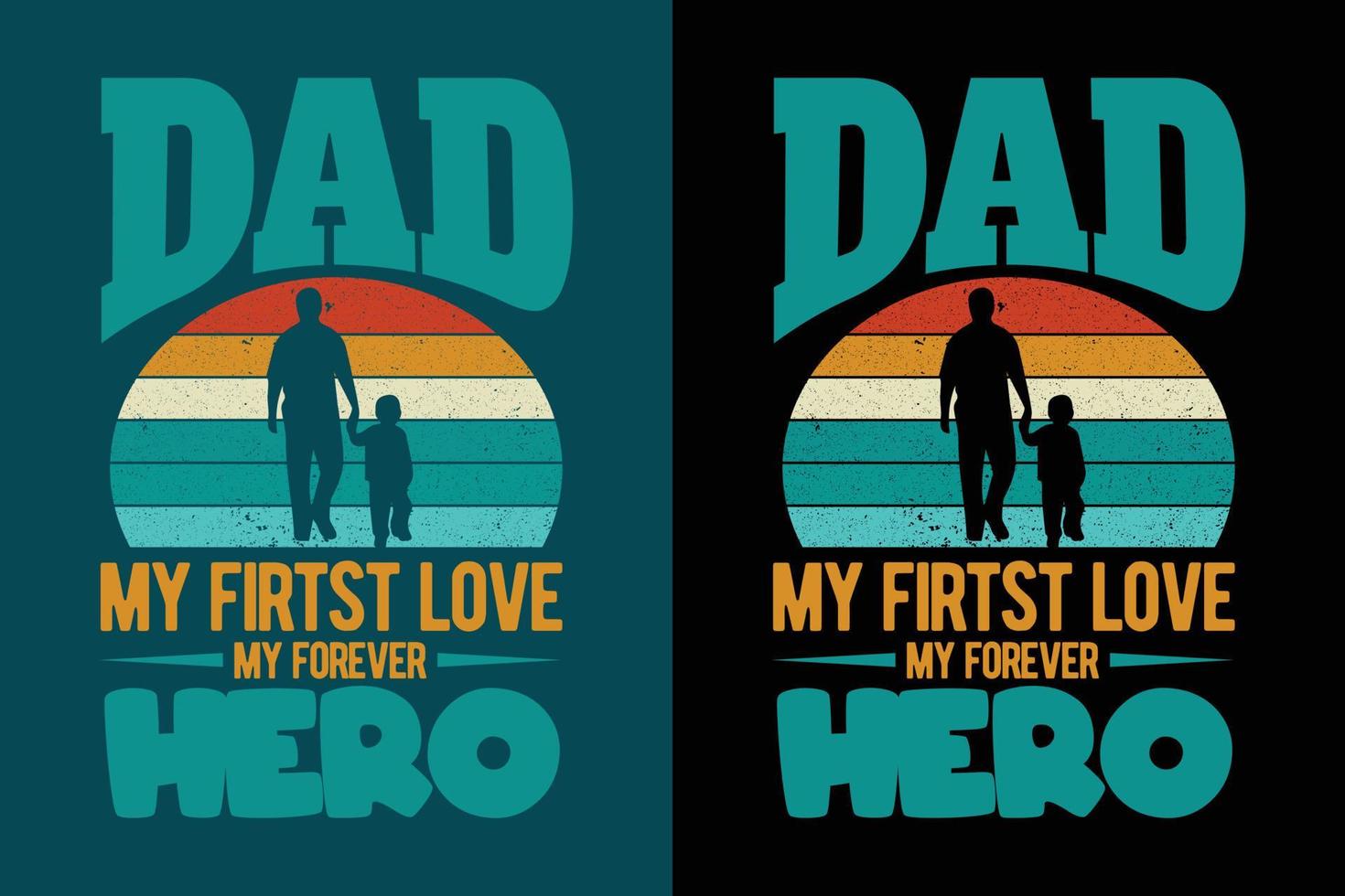 papà il mio primo amore il mio eroe per sempre maglietta tipografia retrò vettore