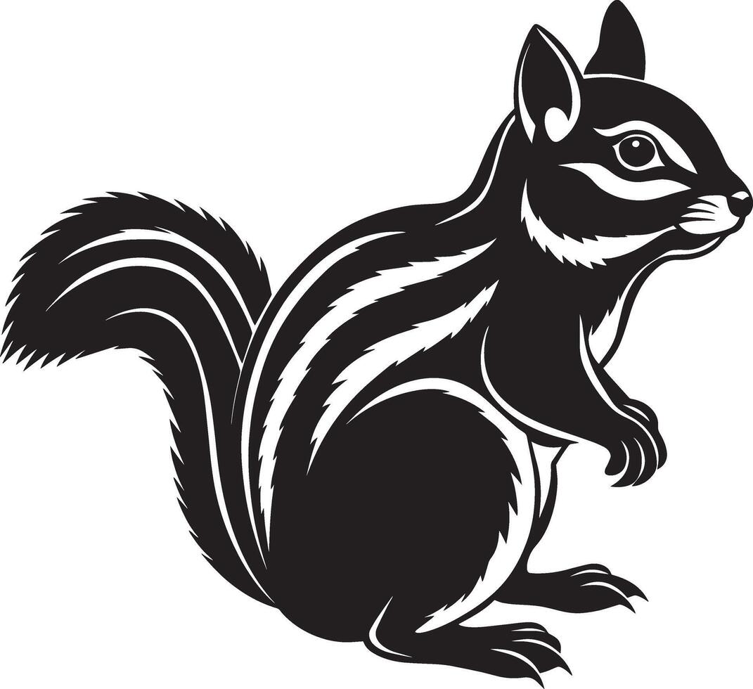 scoiattolo - nero e bianca illustrazione - isolato su bianca sfondo vettore