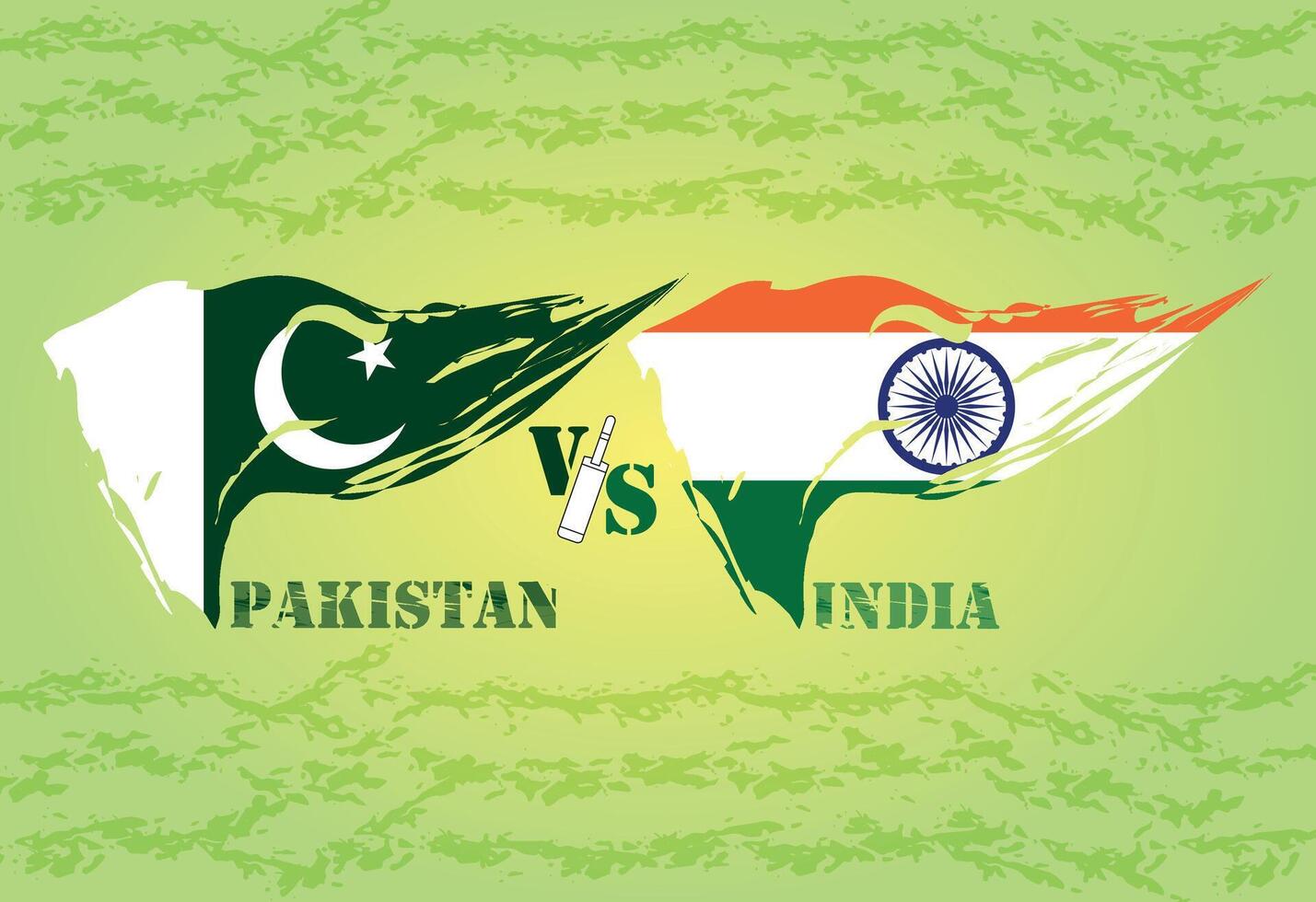 India vs Pakistan cricket incontro. creativo illustrazione di partecipante paesi bandiere isolato creativo opera d'arte vettore