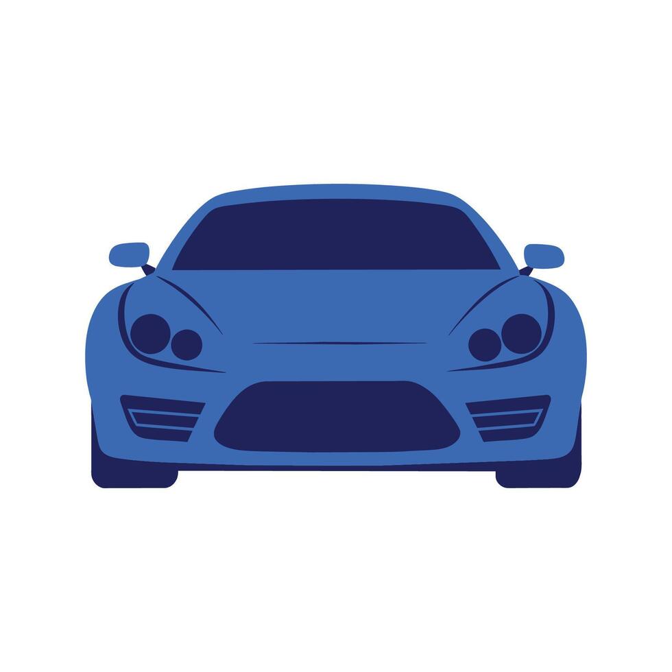 elegante blu gli sport auto design davanti Visualizza icona vettore