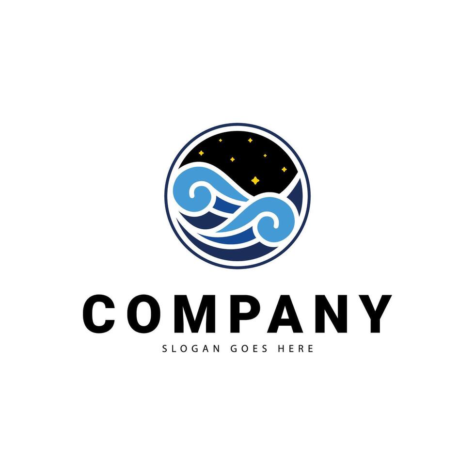 notte mare logo, adatto per il tuo attività commerciale logo vettore