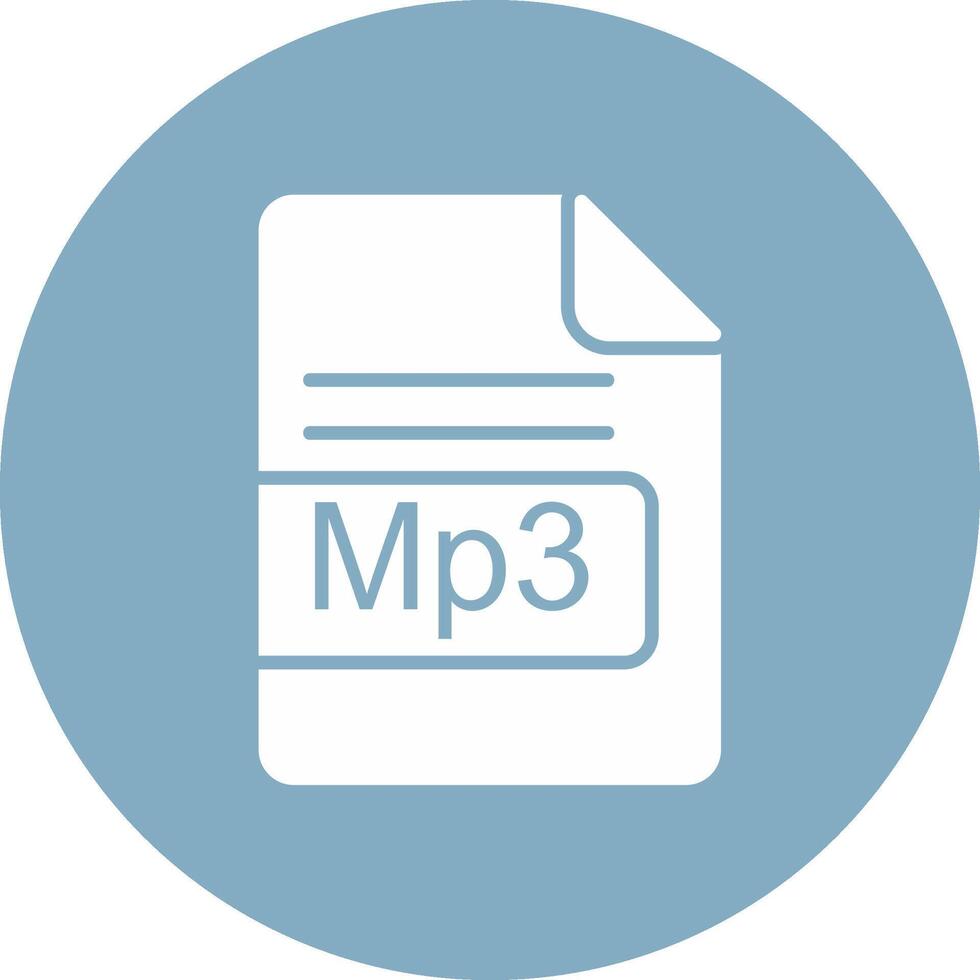 mp3 file formato glifo Multi cerchio icona vettore