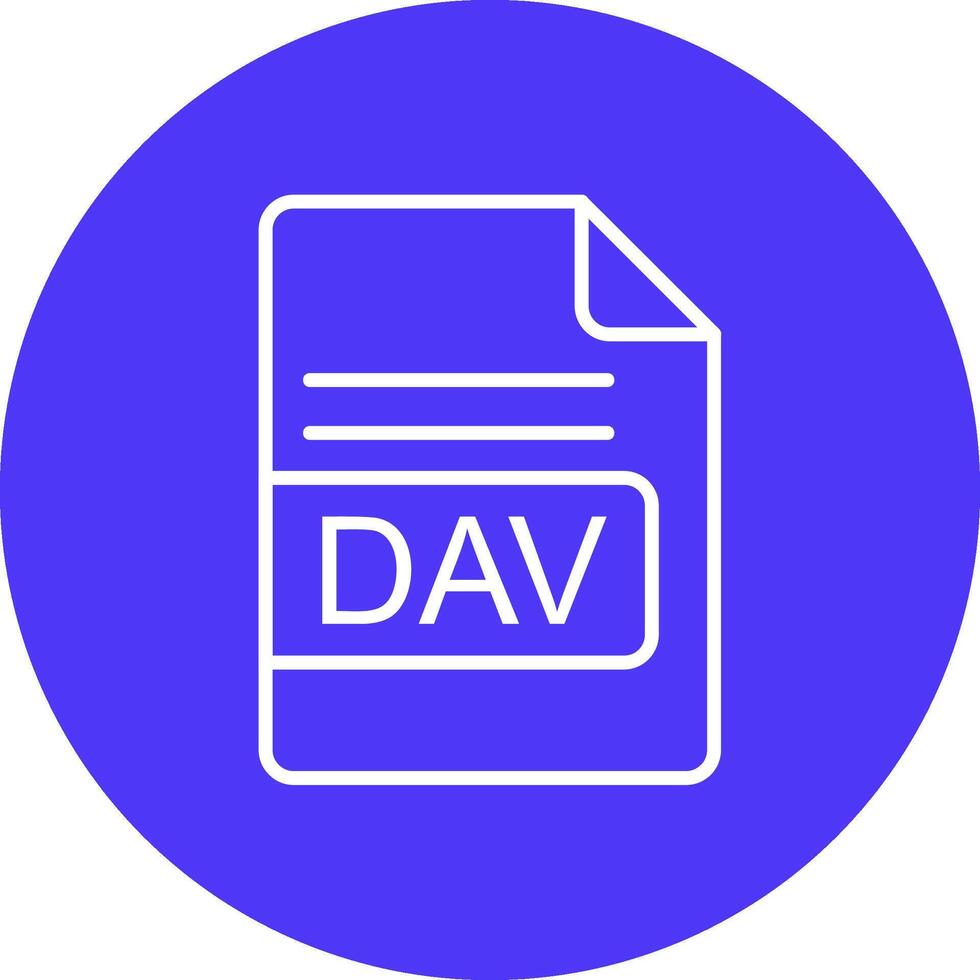 dav file formato linea Multi cerchio icona vettore