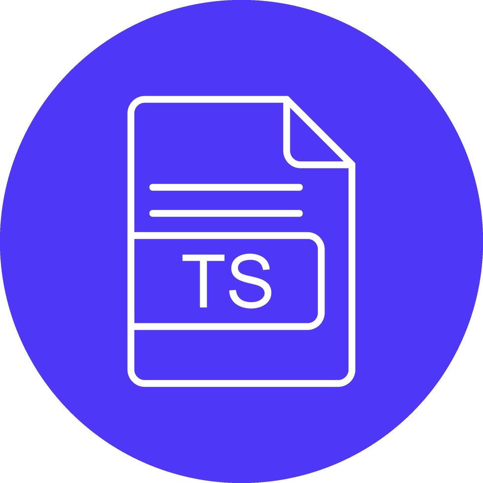 ts file formato linea Multi cerchio icona vettore