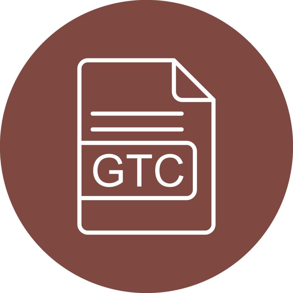 gtc file formato linea Multi cerchio icona vettore