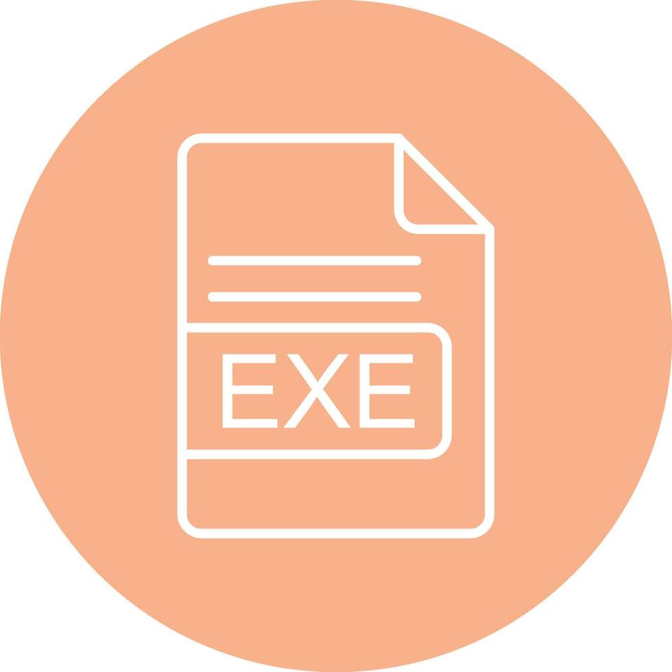 EXE file formato linea Multi cerchio icona vettore