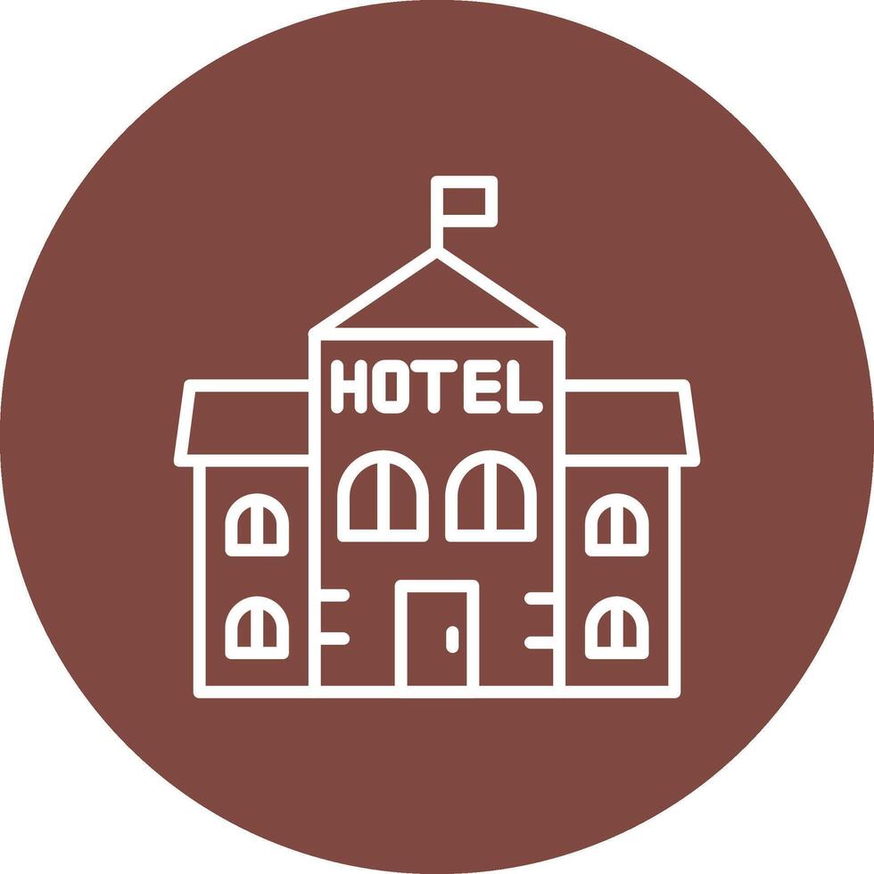 Hotel linea Multi cerchio icona vettore