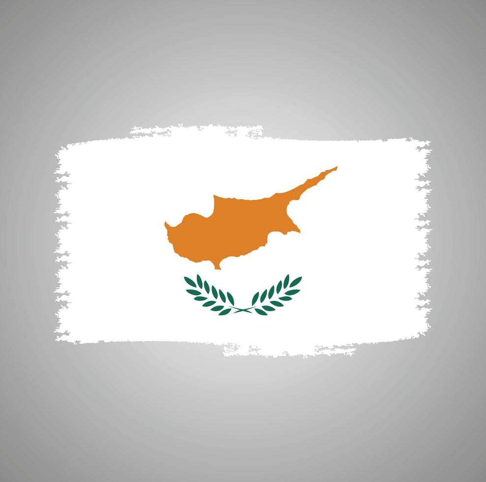 vettore di bandiera di cipro con stile pennello acquerello