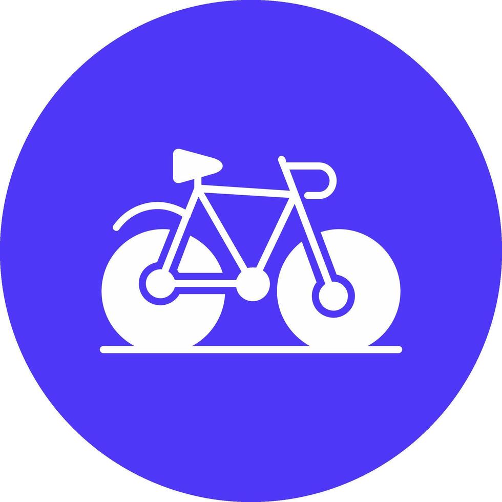 bicicletta glifo Multi cerchio icona vettore