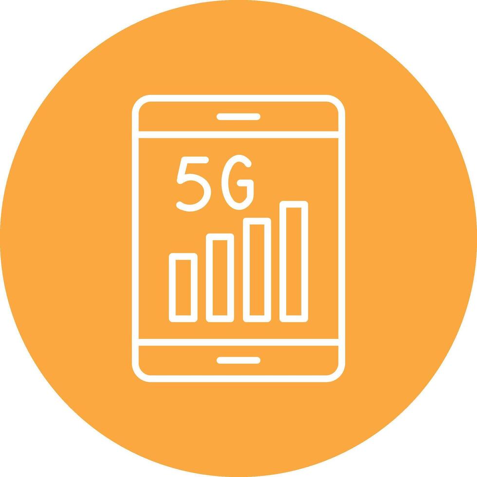 5g linea Multi cerchio icona vettore