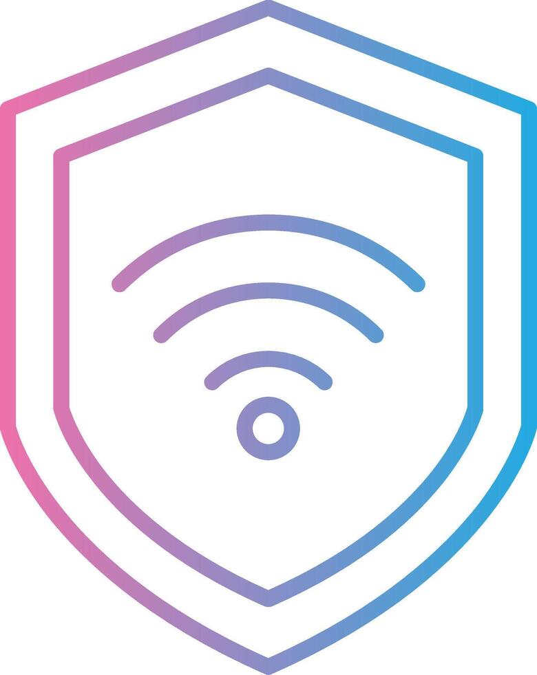 Wi-Fi sicurezza linea pendenza icona design vettore