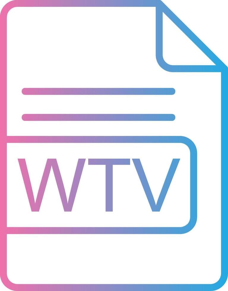 wtv file formato linea pendenza icona design vettore