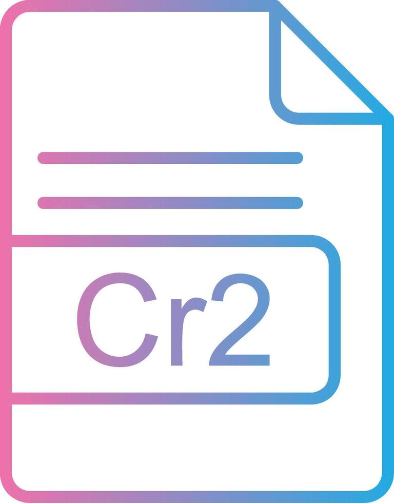 cr2 file formato linea pendenza icona design vettore