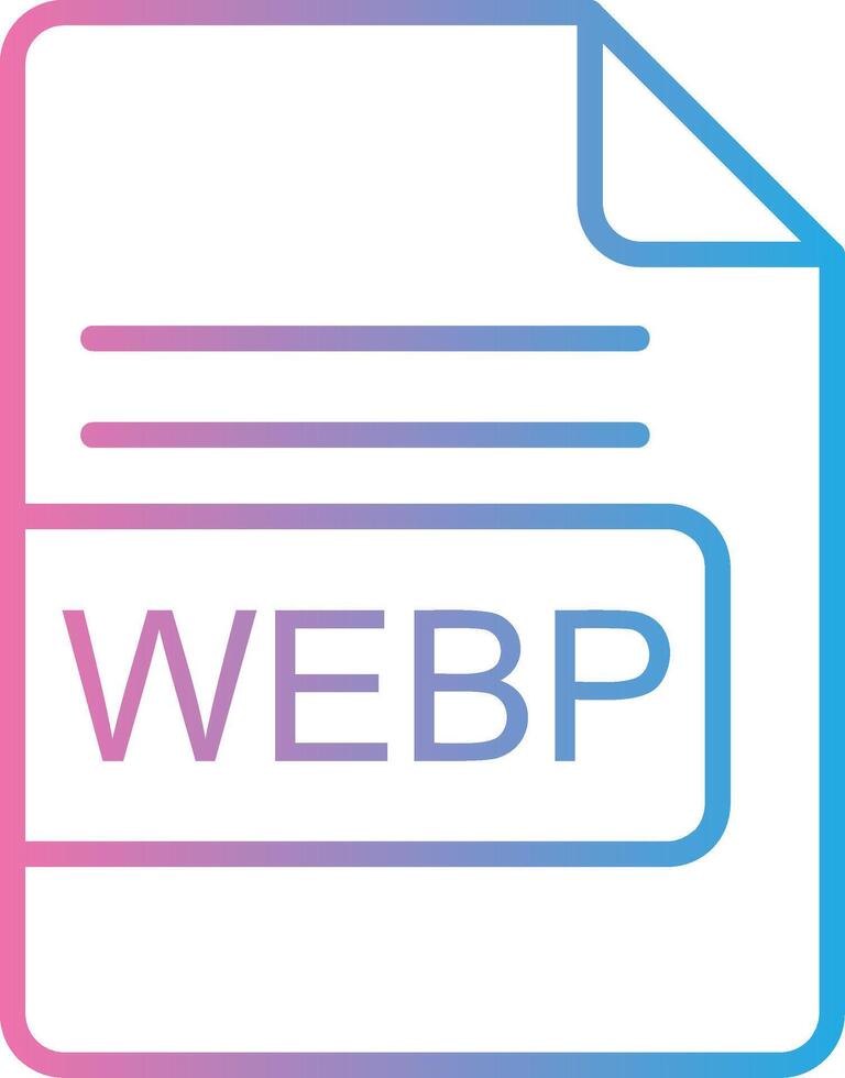 webp file formato linea pendenza icona design vettore