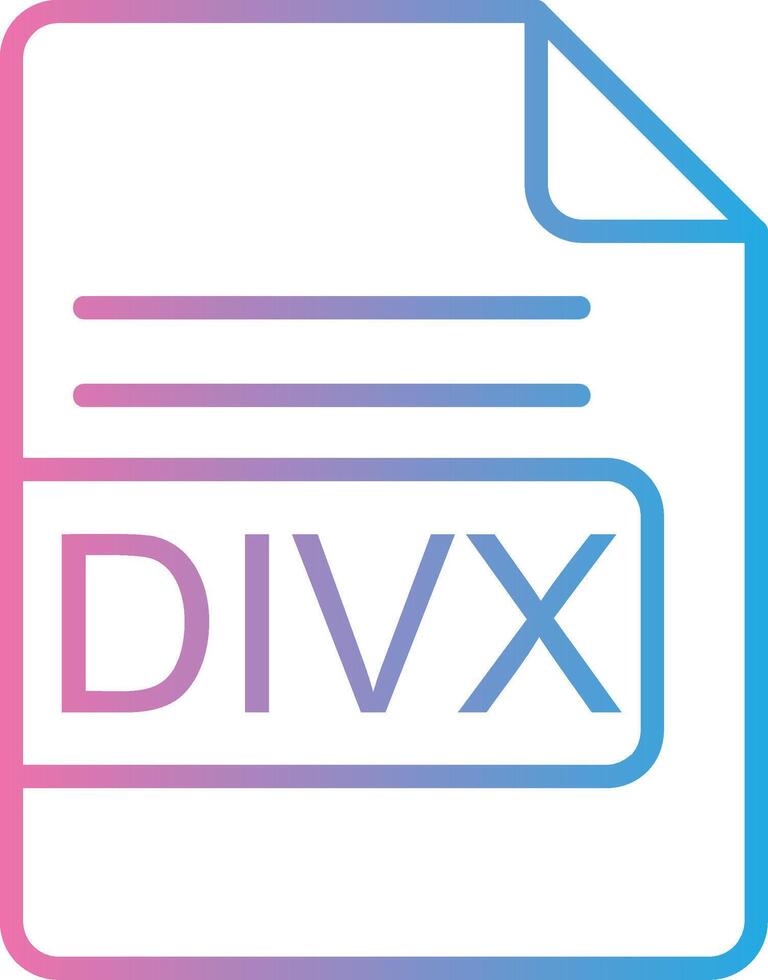 divx file formato linea pendenza icona design vettore