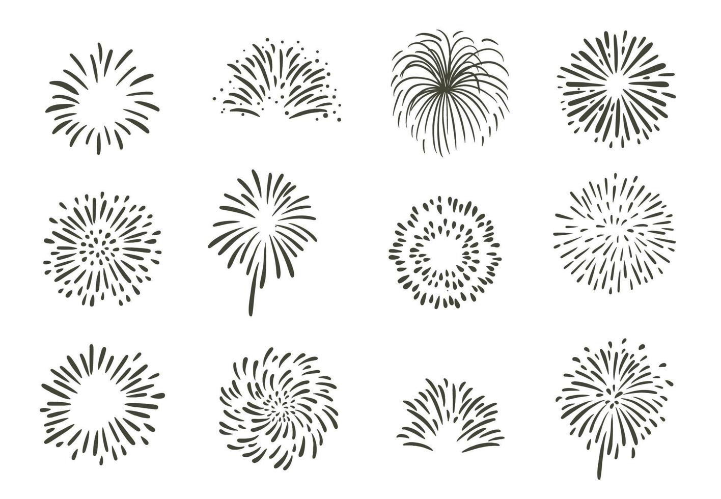 collezione di icone di festa con fuochi d'artificio.illustrazione vettoriale per icona, adesivo, web design
