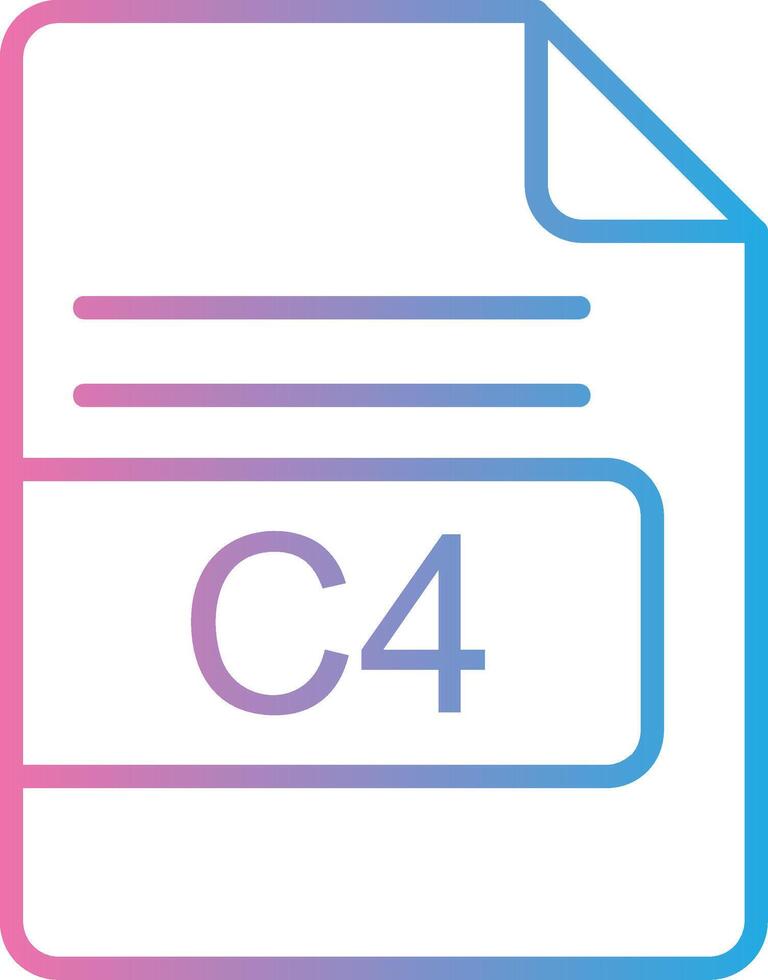 c4 file formato linea pendenza icona design vettore