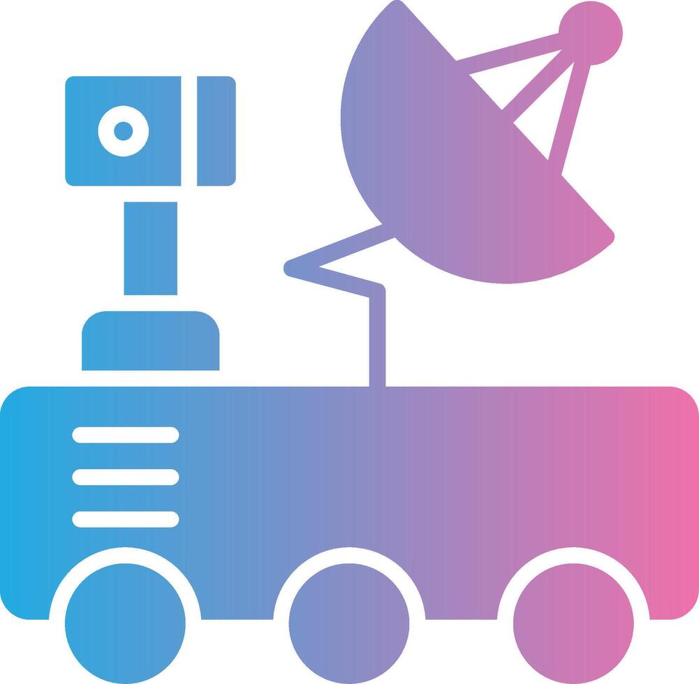 Marte rover glifo pendenza icona design vettore