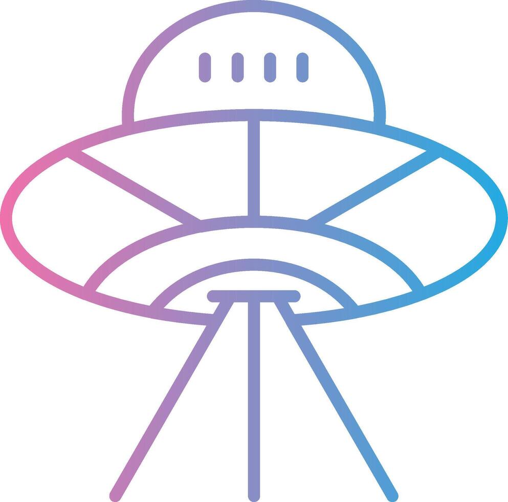 alieno navicella spaziale linea pendenza icona design vettore