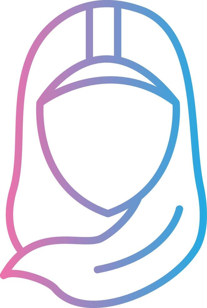 hijab linea pendenza icona design vettore