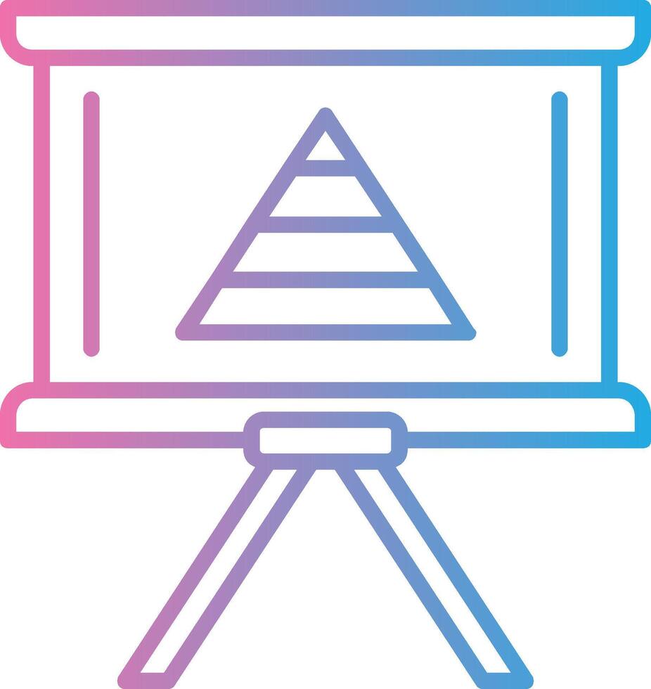 piramide grafico linea pendenza icona design vettore