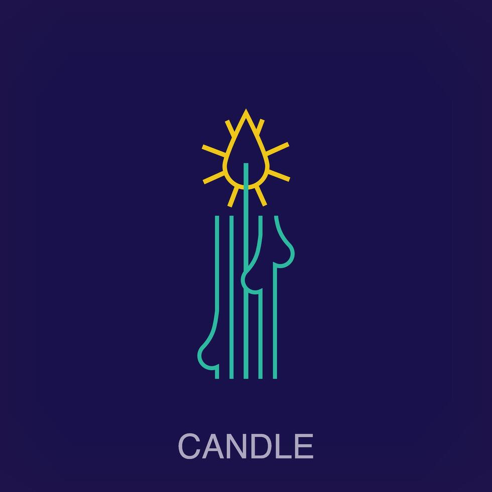creativo candela cartello logo. in modo univoco progettato colore transizioni. naturale candela e fiamma logo modello vettore