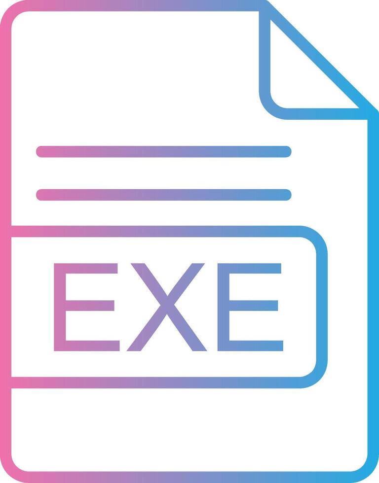 EXE file formato linea pendenza icona design vettore