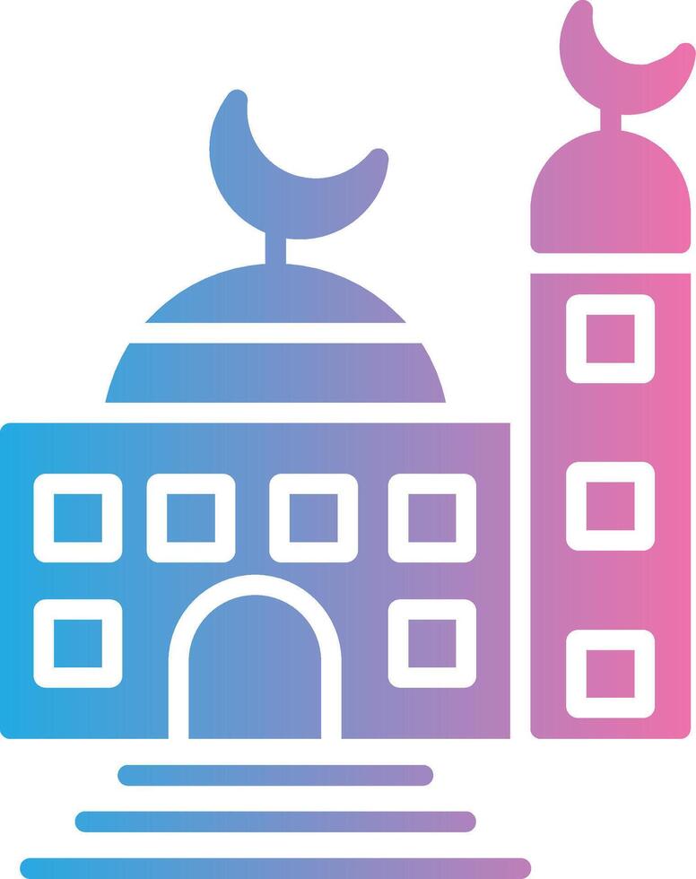 moschea glifo pendenza icona design vettore