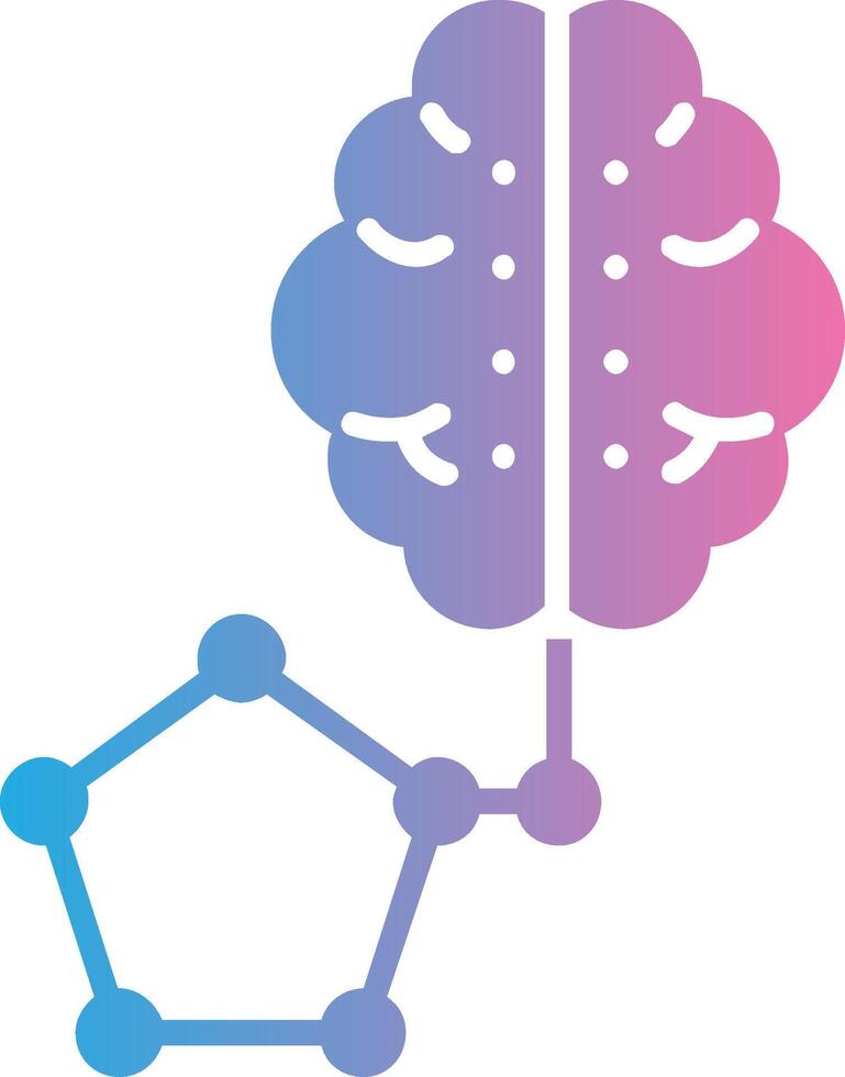 artificiale intelligenza glifo pendenza icona design vettore