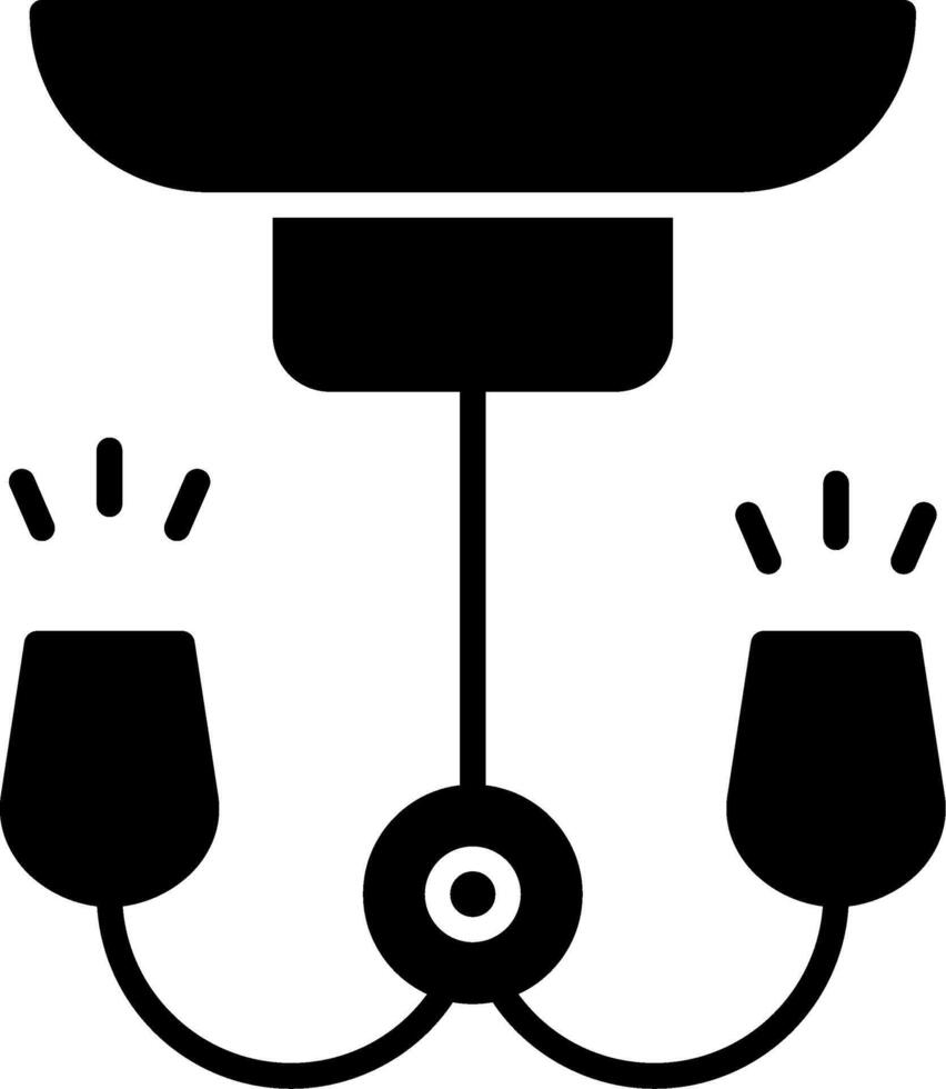 parete lampada glifo icona design vettore