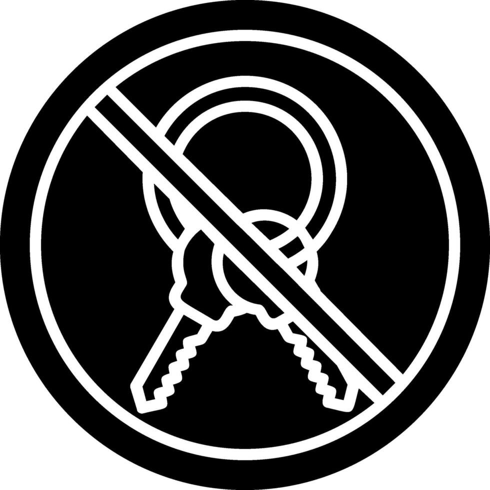Proibito cartello glifo icona vettore