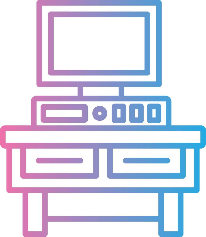 computer scrivania linea pendenza icona design vettore