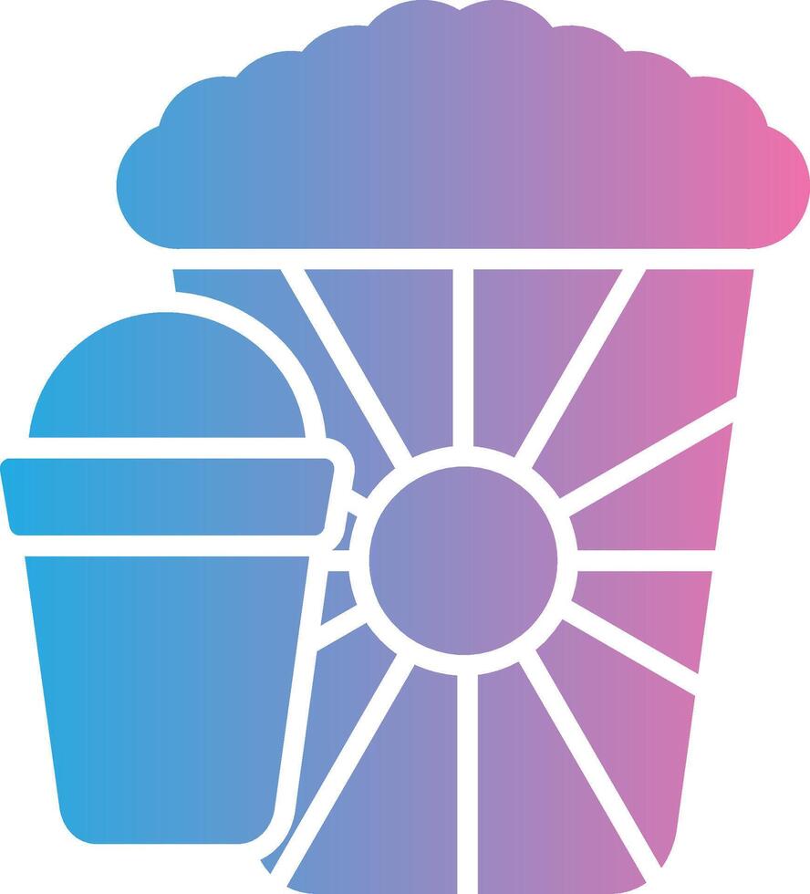 Popcorn glifo pendenza icona design vettore